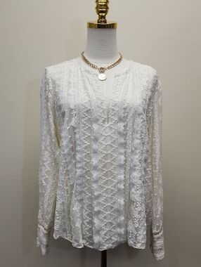 Rebecca Taylor White Lace Blouse Size 12